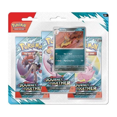 Pokémon TCG Journey Together 3-Pack Blister – Scrafty stock product image