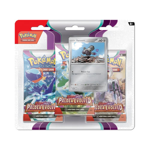 Pokémon TCG Paldea Evolved 3-Pack Blister – Varoom stock product image
