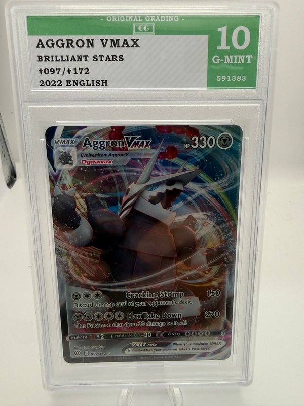 Aggron VMAX 097/172 Original Grading 10 G-Mint – front of exact graded card