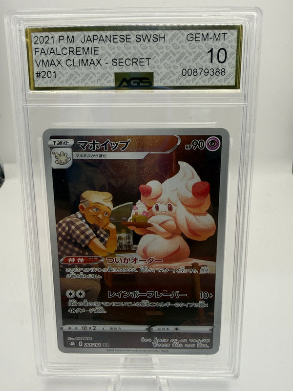 Alcremie 201/184 AGS 10 Gem Mint – front of exact graded card