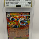 Mega Camerupt ex 022/132 AGS 10 Gem Mint – front of exact graded card