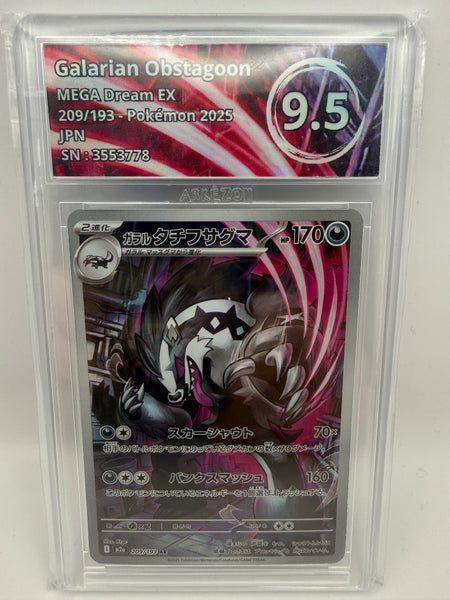 Galarian Obstagoon 209/193 Arkézon 9.5 – front of exact graded card