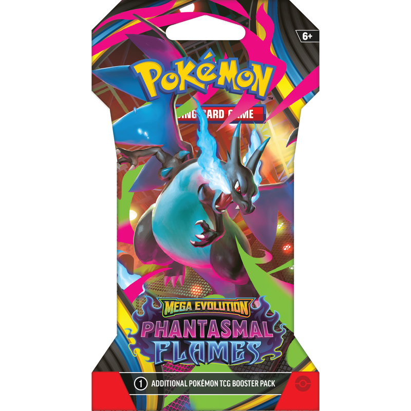 Pokémon TCG: Phantasmal Flames Sleeved Booster Pack – English cardboard sleeve containing 1 booster pack
