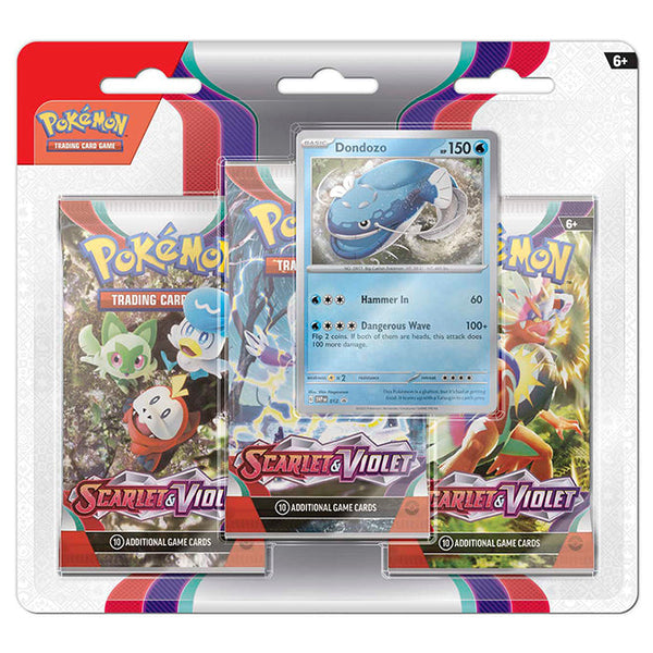 Pokémon TCG Scarlet & Violet 3-Pack Blister – Dondozo stock product image