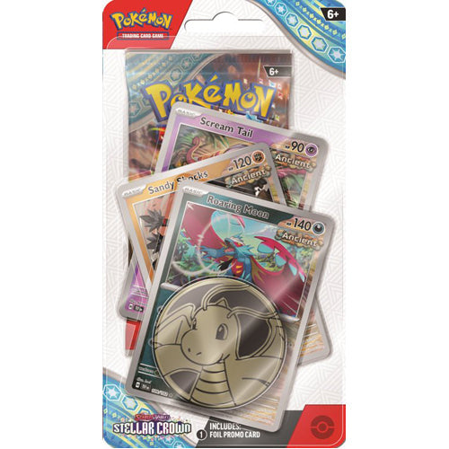 Pokémon TCG Stellar Crown Premium Checklane Blister – Roaring Moon stock product image
