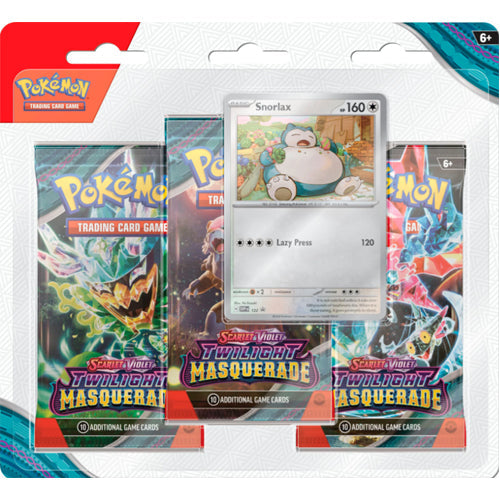 Pokémon TCG Twilight Masquerade 3-Pack Blister – Snorlax stock product image